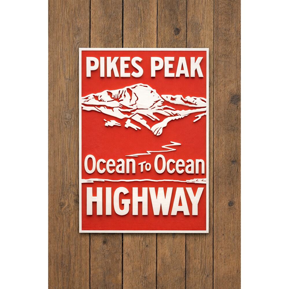 Pikes Peak Ocean To Ocean Highway Sign Road Cross Country Travel USA
